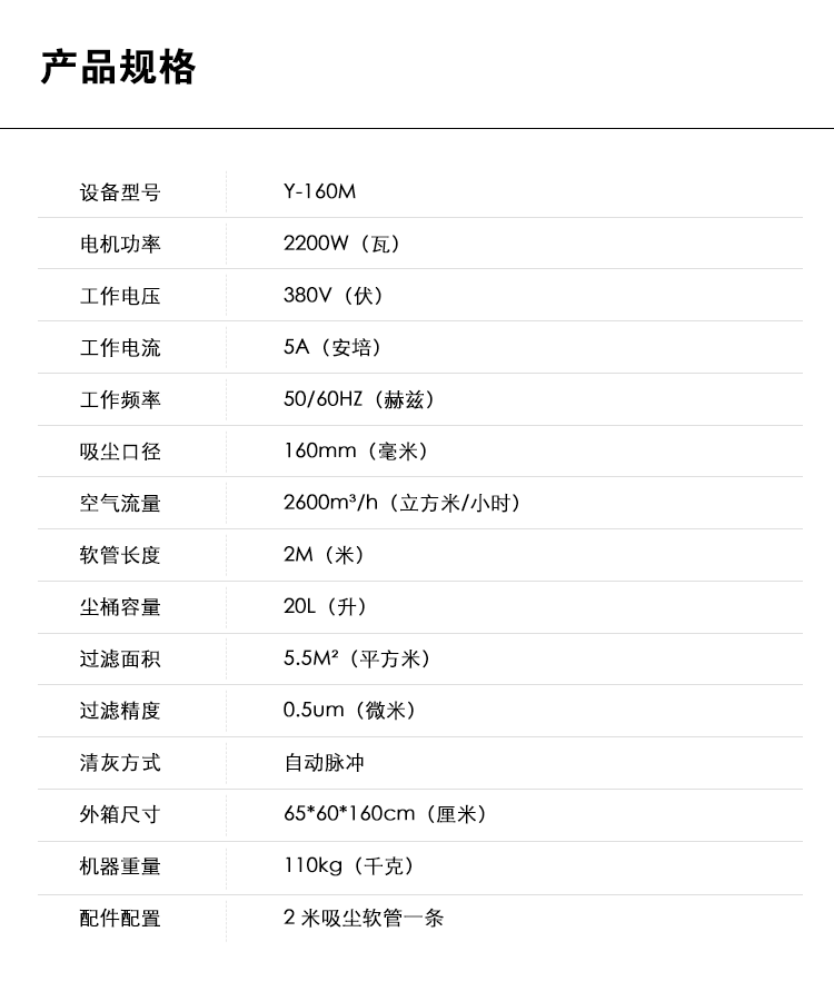 御衛(wèi)仕小型中壓除塵器Y-160M